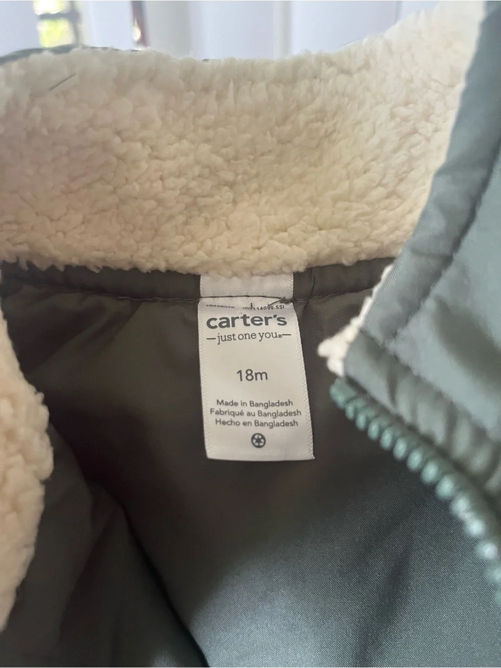 Carter's Quilted Kids Puffer Vest in Olive